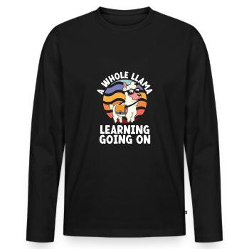 A whole llama vintage - Men's Premium Organic Long Sleeve Shirt - black - Front - Nico (187cm)