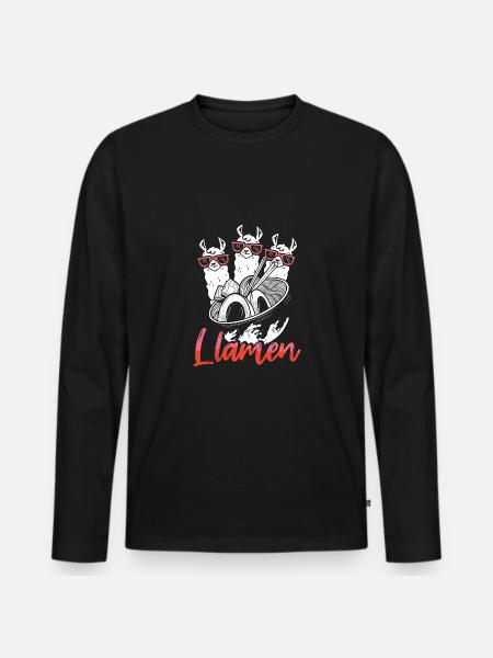Eat llama ramen - Men's Premium Organic Long Sleeve Shirt - black