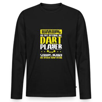 Do not disturb the darts player - Men's Premium Organic Long Sleeve Shirt - black - Front - Nico (187cm)