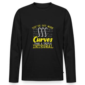 Kurven Als Ein Dreifaches Integral - Männer Premium Bio Langarmshirt - Schwarz - Vorne - Nico (187cm)