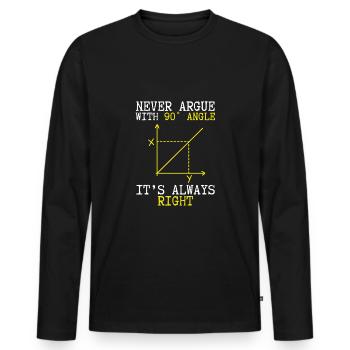 The angle is always right - Men's Premium Organic Long Sleeve Shirt - black - Front - Nico (187cm)