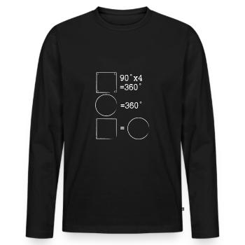 Nombre angulaire du degré mathématique - T-shirt manches longues Premium bio Homme - noir - Devant - Nico (187cm)