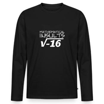 Insultes mathématiques - T-shirt manches longues Premium bio Homme - noir - Devant - Nico (187cm)