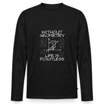 Without geometry, life is meaningless - Men's Premium Organic Long Sleeve Shirt - black - Front - Nico (187cm)