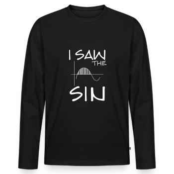 Ich Habe Die Sinus Kurve gesehen - Männer Premium Bio Langarmshirt - Schwarz - Vorne - Nico (187cm)