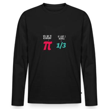 Mathe Spaß Pi - Männer Premium Bio Langarmshirt - Schwarz - Vorne - Nico (187cm)