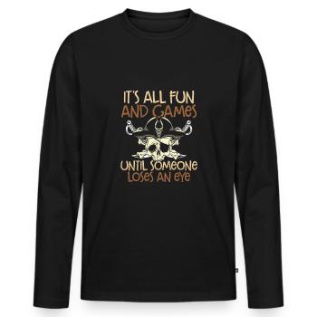 It's all fun and games - Men's Premium Organic Long Sleeve Shirt - black - Front - Nico (187cm)