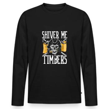 Je tremble comme des feuilles de tremble - T-shirt manches longues Premium bio Homme - noir - Devant - Nico (187cm)