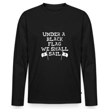 Sous drapeau noir - T-shirt manches longues Premium bio Homme - noir - Devant - Nico (187cm)