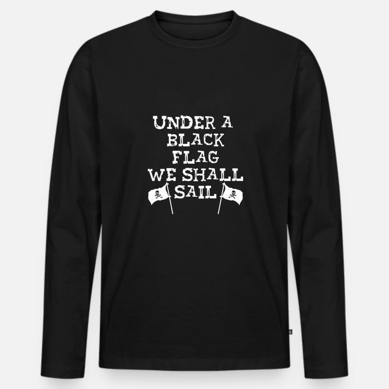 Unter Schwarzer Flagge - Männer Premium Bio Langarmshirt - Schwarz