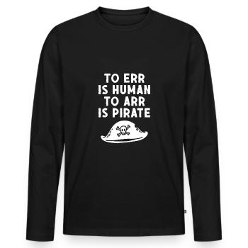 C’est un homme, un pirate - T-shirt manches longues Premium bio Homme - noir - Devant - Nico (187cm)