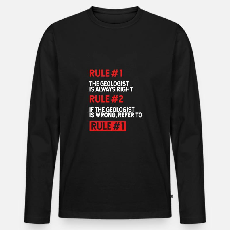 Geologe Regeln - Männer Premium Bio Langarmshirt - Schwarz