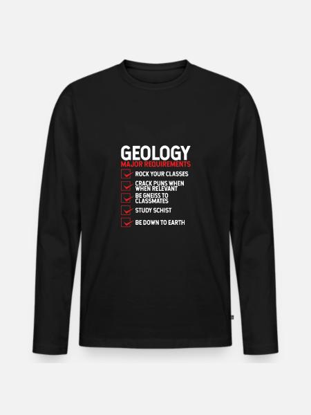 Geologist List - Men's Premium Organic Long Sleeve Shirt - black