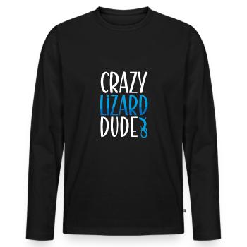 Crazy lizard type - Men's Premium Organic Long Sleeve Shirt - black - Front - Nico (187cm)