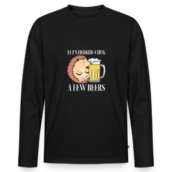 Lass Uns Ein Paar Bier Trinken - Männer Premium Bio Langarmshirt - Schwarz - Vorne - Nico (187cm)