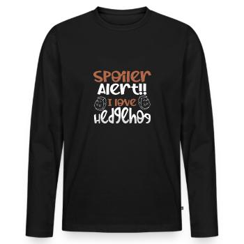 Spoiler Ich Liebe Igel - Männer Premium Bio Langarmshirt - Schwarz - Vorne - Nico (187cm)