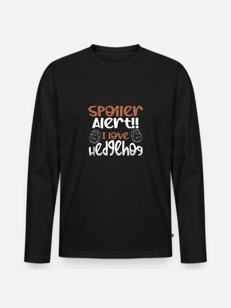 Spoiler Ich Liebe Igel - Männer Premium Bio Langarmshirt - Schwarz