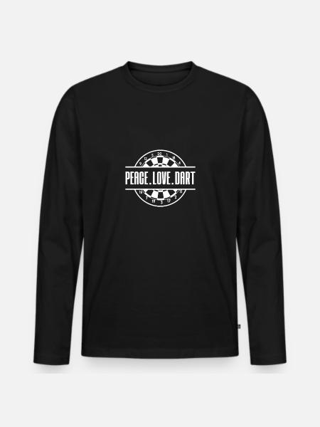 Peace Love Darts - Men's Premium Organic Long Sleeve Shirt - black