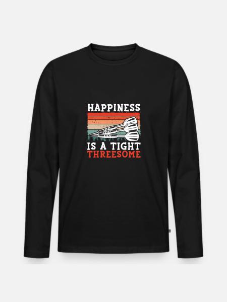 Happiness is a close threesome - Men's Premium Organic Long Sleeve Shirt - black