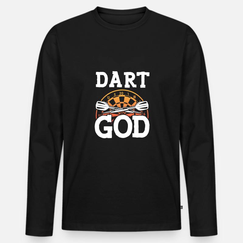 Dartgott Dartscheibe - Männer Premium Bio Langarmshirt - Schwarz
