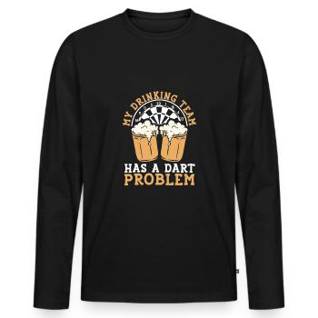 Mon équipe Trinkdart - T-shirt manches longues Premium bio Homme - noir - Devant - Nico (187cm)