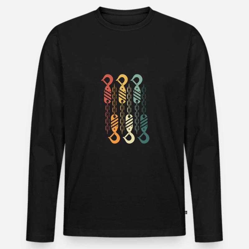 Bunte Abschlepphaken - Männer Premium Bio Langarmshirt - Schwarz