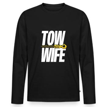 Wife Of the tow driver - Men's Premium Organic Long Sleeve Shirt - black - Front - Nico (187cm)