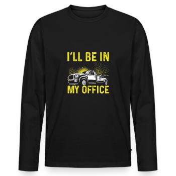 I Am In My Office - Men's Premium Organic Long Sleeve Shirt - black - Front - Nico (187cm)