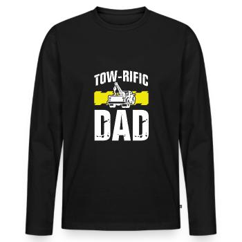 Tow Rific Père - T-shirt manches longues Premium bio Homme - noir - Devant - Nico (187cm)
