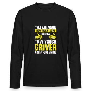 Wie Sehr Ich Abschleppwagenfahrer Liebe - Männer Premium Bio Langarmshirt - Schwarz - Vorne - Nico (187cm)