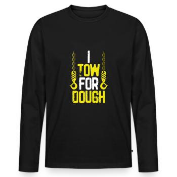 Je remorque pour la pâte - T-shirt manches longues Premium bio Homme - noir - Devant - Nico (187cm)