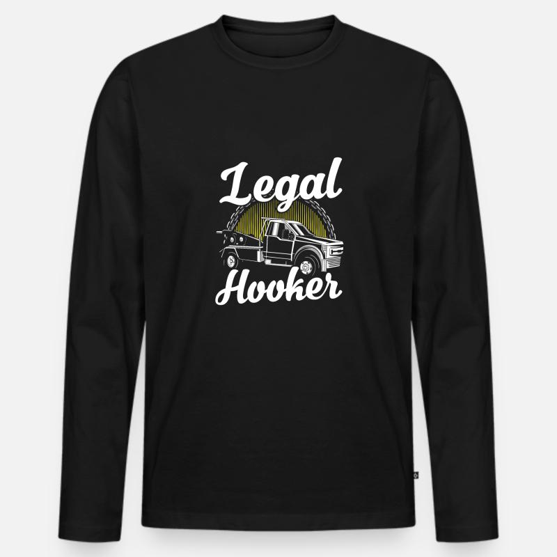 Legale Abschleppwagen Abschlepper - Männer Premium Bio Langarmshirt - Schwarz