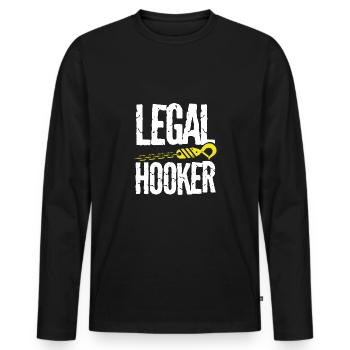 Legaler Abschlepper - Männer Premium Bio Langarmshirt - Schwarz - Vorne - Nico (187cm)