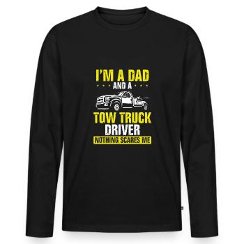 Ich Bin Vater Und Abschleppwagenfahrer - Männer Premium Bio Langarmshirt - Schwarz - Vorne - Nico (187cm)
