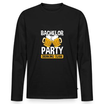 Drinking team - Men's Premium Organic Long Sleeve Shirt - black - Front - Nico (187cm)