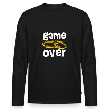 The game is over with rings - Men's Premium Organic Long Sleeve Shirt - black - Front - Nico (187cm)