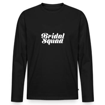 Bridal couple team - Men's Premium Organic Long Sleeve Shirt - black - Front - Nico (187cm)