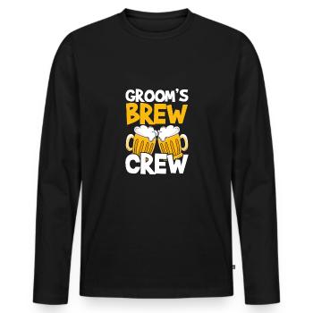 Groom Brewing Team - Men's Premium Organic Long Sleeve Shirt - black - Front - Nico (187cm)