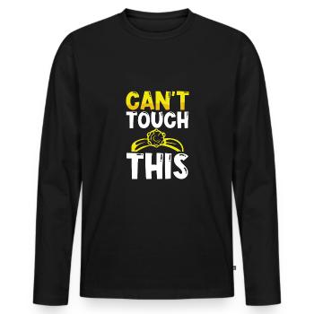 Can't touch it - Men's Premium Organic Long Sleeve Shirt - black - Front - Nico (187cm)