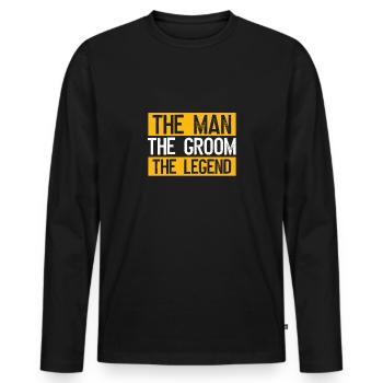 Groom the legend - Men's Premium Organic Long Sleeve Shirt - black - Front - Nico (187cm)