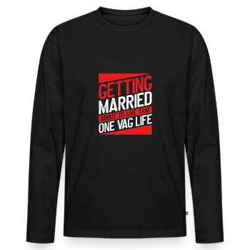 Living with a woman - Men's Premium Organic Long Sleeve Shirt - black - Front - Nico (187cm)
