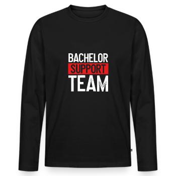 Support Team - Men's Premium Organic Long Sleeve Shirt - black - Front - Nico (187cm)