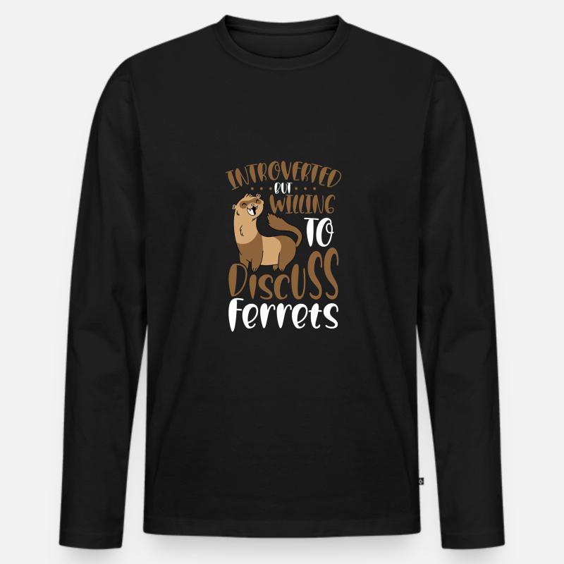 Frettchen Zu Diskutieren - Männer Premium Bio Langarmshirt - Schwarz
