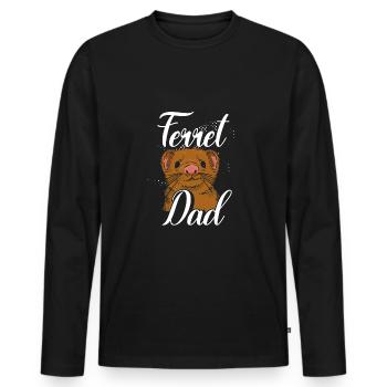 Netter Frettchen vater - Männer Premium Bio Langarmshirt - Schwarz - Vorne - Nico (187cm)
