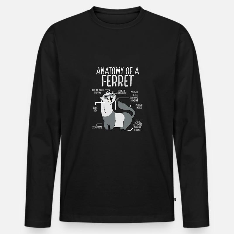 Anatomie Eines Frettchens - Männer Premium Bio Langarmshirt - Schwarz