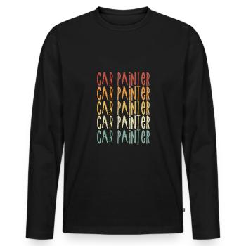 Peintres automobiles colorés - T-shirt manches longues Premium bio Homme - noir - Devant - Nico (187cm)