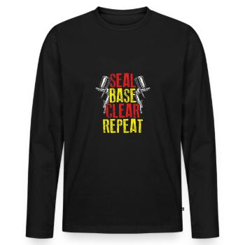 Répétez ensuite le scellement - T-shirt manches longues Premium bio Homme - noir - Devant - Nico (187cm)