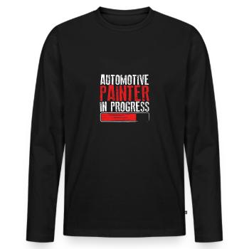 Peintres automobiles en cours - T-shirt manches longues Premium bio Homme - noir - Devant - Nico (187cm)
