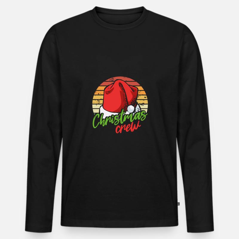 Weihnachts Mannschaft retro - Männer Premium Bio Langarmshirt - Schwarz