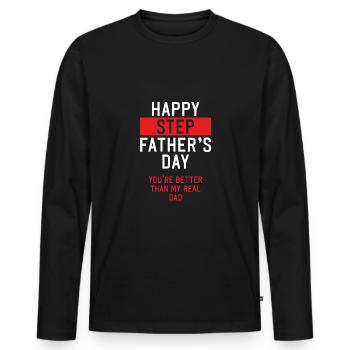Alles Gute Zum Stiefvatertag - Männer Premium Bio Langarmshirt - Schwarz - Vorne - Nico (187cm)